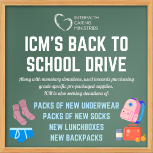 School Supplies Drive - Interfaith Caring Ministries